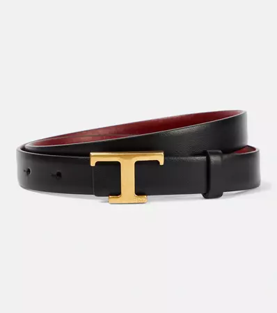 Timeless T Reversible Leather Belt in Multicoloured - Tods | Mytheresa