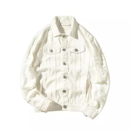 Ripped RED denim jacket slim fit cotton denim jackets – INFINIT STORE