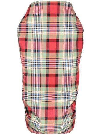 Vivienne Westwood Peat Tartan Pencil Skirt