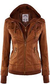 brown leather hoodie women - Google Search