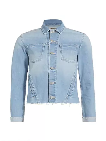 Shop L'AGENCE Janelle Slim Denim Jacket | Saks Fifth Avenue