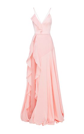 Phoebe Satin Crepe Ruffle Gown by Alex Perry