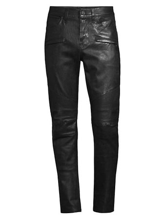 Hudson Jeans Blinder Leather Moto Skinny Jeans | SaksFifthAvenue