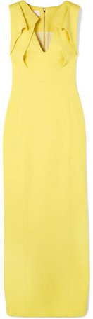 Folded Crepe Gown - Yellow
