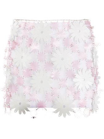 Shop pink & white Paco Rabanne daisy mini skirt with Express Delivery - Farfetch