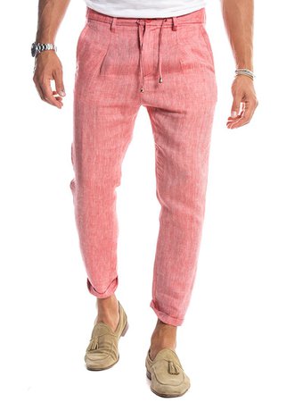 Men's Linen Pants - Coral Trousers - Nohow – Nohow Style