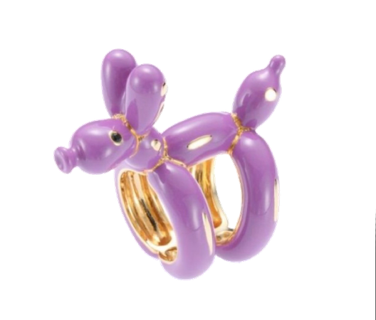 purple gold balloon dog ring jewelry