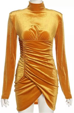Gold Velvet Dress
