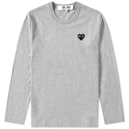 Comme des Garcons Play Long Sleeve Tee Grey & Black | END.