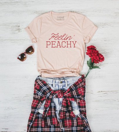 Feelin Peachy Peachy Tee Retro Shirt Gift For Women Graphic | Etsy
