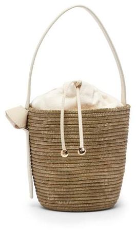 Cesta Collective - Leather Handle Sisal Basket Bag - Womens Multi