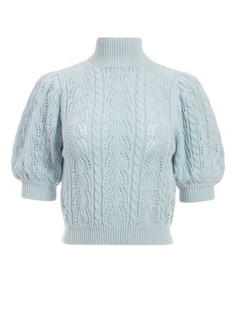 KYOKO TURTLENECK PULLOVER in WATERFALL | Alice and Olivia