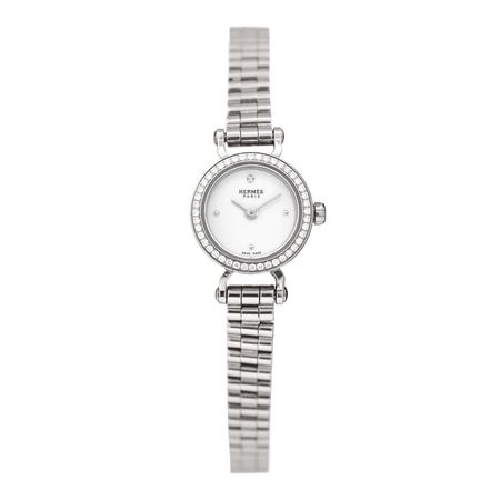 HERMES 18K White Gold Diamond 16mm Faubourg Quartz Watch 819085 | FASHIONPHILE
