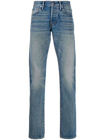 Tom Ford faded-effect straight-leg jeans - Blue $720