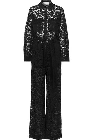 Valentino | Belted corded lace jumpsuit | NET-A-PORTER.COM