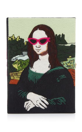 Mona Lisa Appliquéd Canvas Book Clutch by Olympia Le-Tan | Moda Operandi