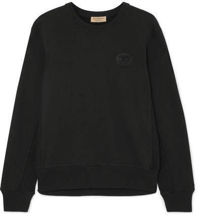 Appliquéd Cotton-jersey Sweatshirt - Black