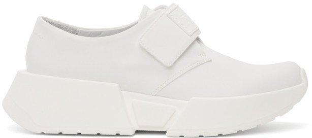 White Slip-On Chunky Sole Sneakers