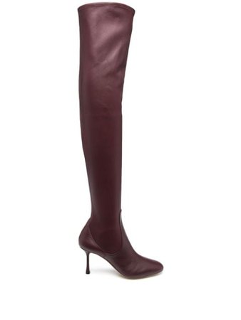 Francesco Russo thigh-high Leather Boots - Farfetch