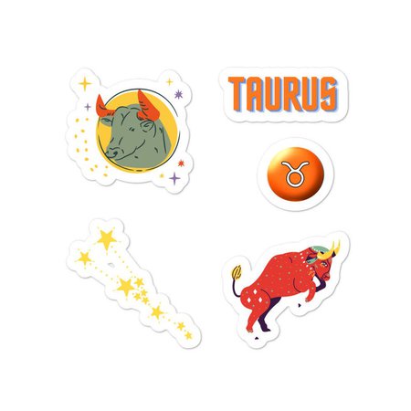 Taurus Bubble-free stickers sticker pack Taurus zodiac sign | Etsy
