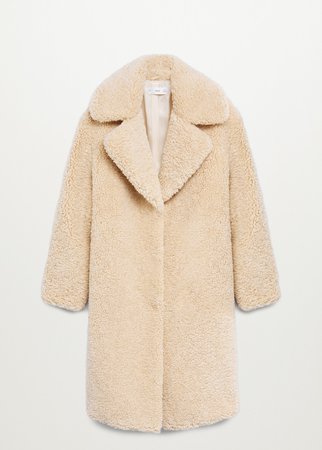 Faux shearling oversized coat - Women | Mango USA