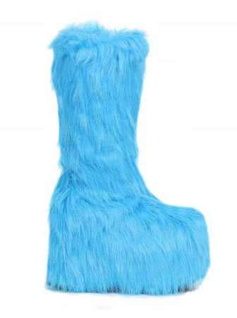Blue - Faux Fur 5" Chunky Platform Boot - Size – BB Store