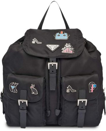 logo fabric backpack