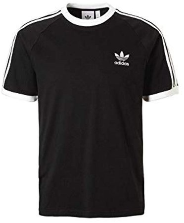 adidas Originals 3-Stripes Tee Short Sleeve T-Shirt Small Black at Amazon Men’s Clothing store: