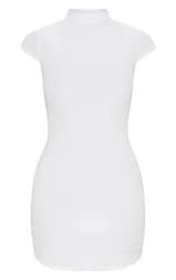 White High Neck Ribbed Bodycon Dress | PrettyLittleThing USA
