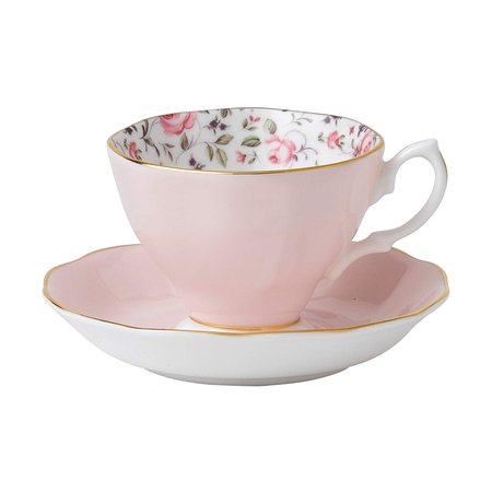 Royal Albert 8704026135 Rose Confetti Formal Vintage Boxed Teacup and Saucer Set cup