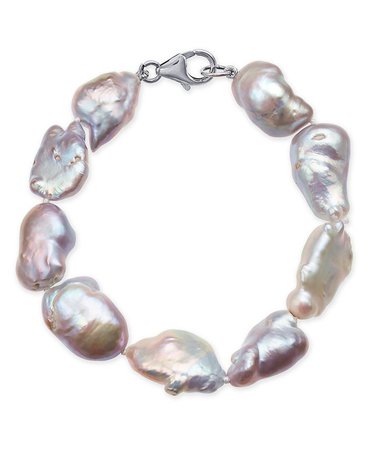 Macy's Mauve Cultured Baroque Freshwater Pearl (11-14mm) Bracelet