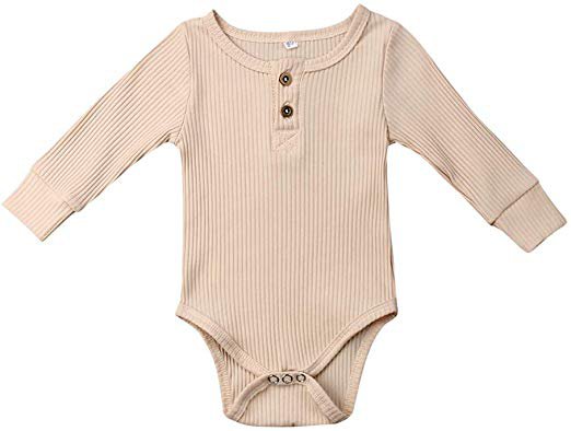 Amazon.com: JRPONY Newborn Clothes Knit Romper Long Sleeve Baby Boys Girls Solid Color Bodysuit Jumpsuit (Light Brown, 3-6 Months): Clothing