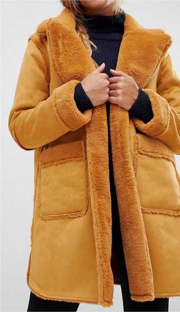QED London reversible faux shearling coat