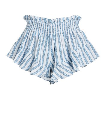 Caroline Constas Ruffle Printed Cotton shorts | INTERMIX®