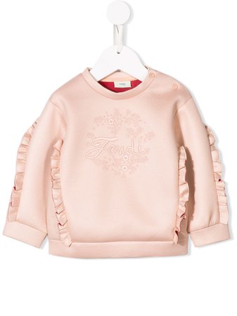Fendi Kids embroidered logo sweatshirt $280 - Buy SS19 Online - Fast Global Delivery, Price