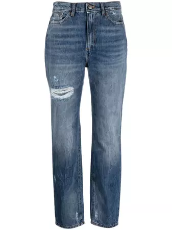 TWINSET distressed-effect straight-leg Jeans - Farfetch