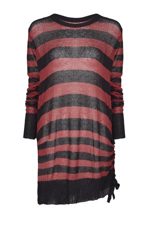 Insanity Black/Red Striped Sweater Jumper by Punk Rave