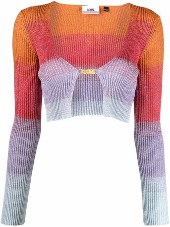 Shop Gcds Cropped Lurex cardigan with Express Delivery - FARFETCH