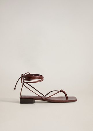 Leather straps sandals - Woman | Mango Singapore