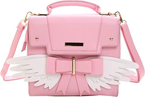 XTAPAN Women's Top Handle Bag Cute Wings & Bow Decoration Cross Body Shoulder Bags Ladie Girls Handbag Pink: Handbags: Amazon.com