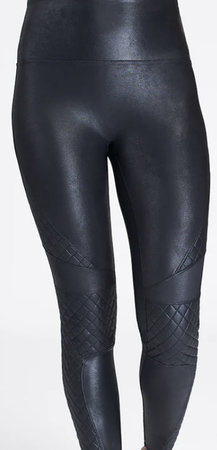 SPANX- Faux Leather Quilted Leggings