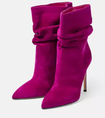 Slouchy Suede Ankle Boots in Pink - Paris Texas | Mytheresa