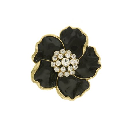 1928 Jewelry 2028 Jewelry Enamel & Glass Stone Crystals Flower Pin