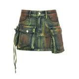 street multicolor denim pockets skirt aliexpress - Google Search