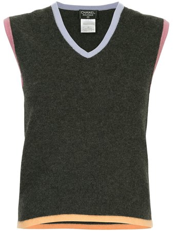 Chanel Pre-Owned Knit Vest Sweater For Women | Farfetch.com