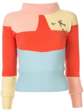 Chanel Vintage colour-blocked cashmere jumper