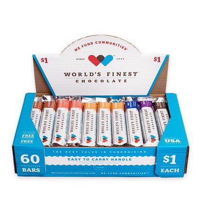 World's Finest Chocolate Fundraising | $1 Stock Bar Variety Pack - 60 count