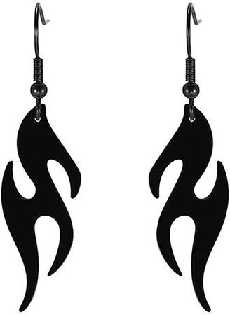 Amazon.com: Stainless Steel Fire Earrings for Women Gold Silver Flame Dangle Earrings Exaggeration Personality Jewelry(black): Clothing, Shoes & Jewelry