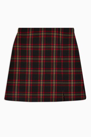 Red Stretch Tartan Check Mini Skirt | Topshop