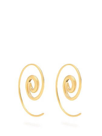 NOOR FARES  Spiral yellow-gold earrings